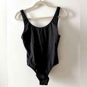 Black low back bathing suit